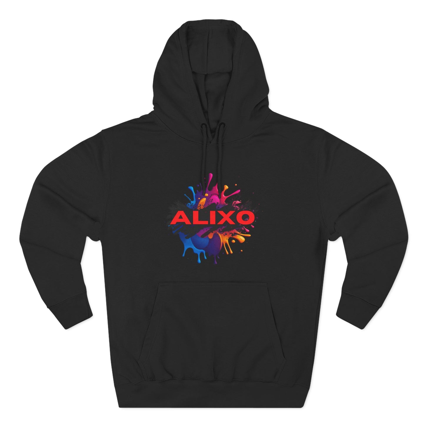 Alixo Brushstroke Hoodie – Bold Red Logo Pullover