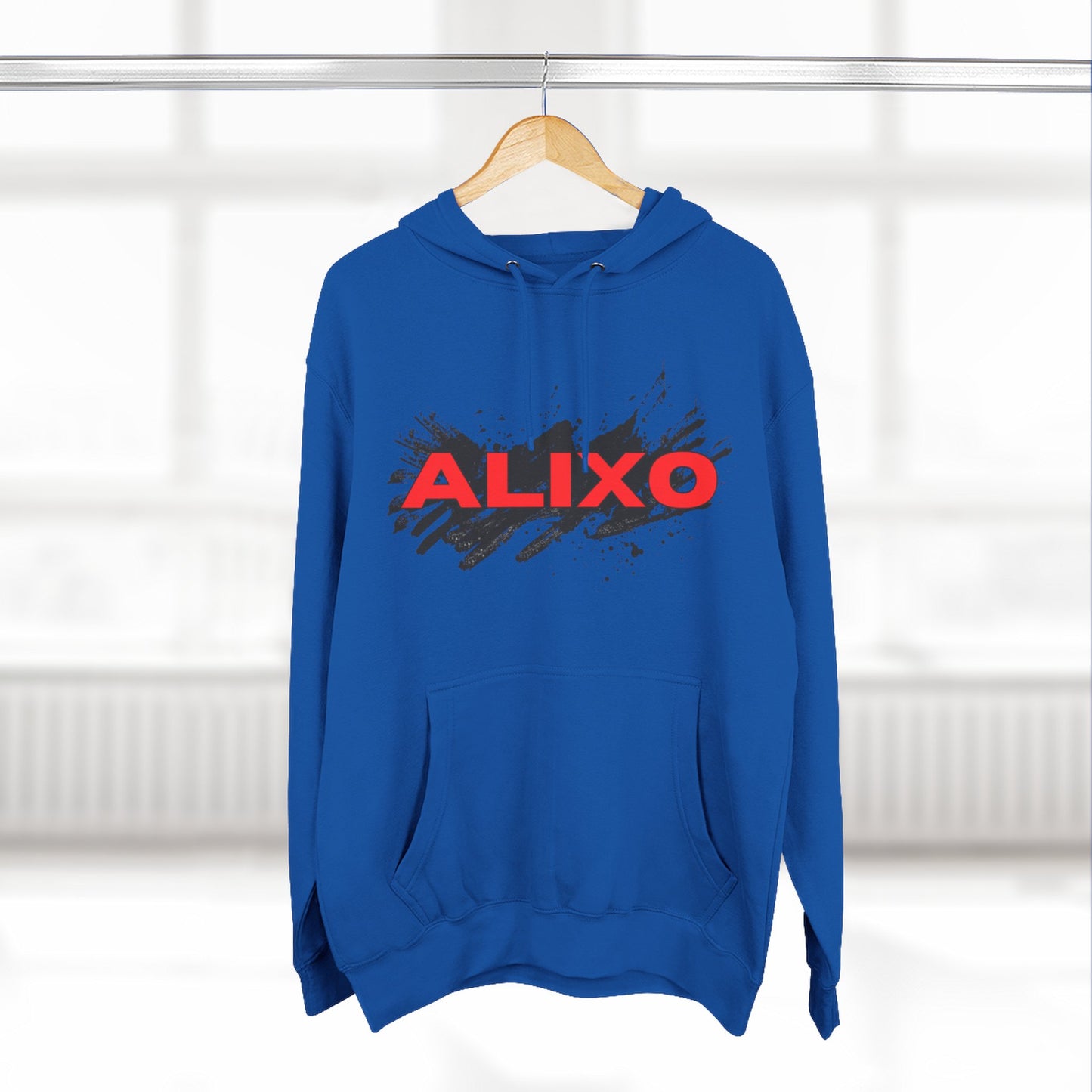 Alixo Brushstroke Hoodie – Bold Red Logo Pullover